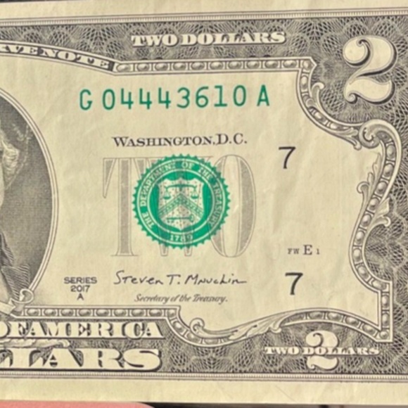 $2 Bill Series 2017 A With Rare Latter G | eBay 2017 Two Dollar With Triple 4S #G 04443610 A  #205860966035